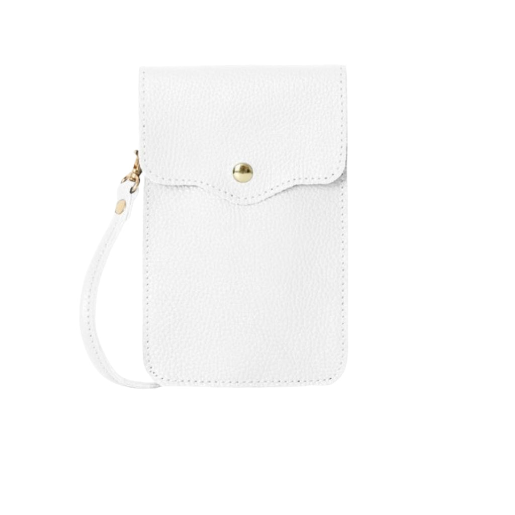 Italian-Leather-Cross-Body-Phone-Pouch-White