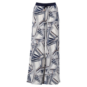 K Design Wide Trousers Navy Print