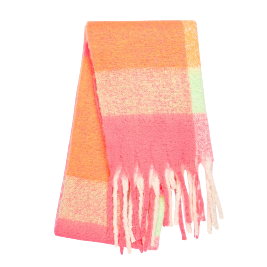 MSH Kaia Heavy Weight Scarf Fuchsia and Orange