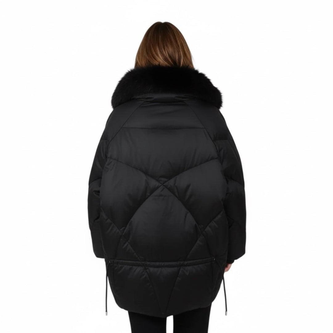 Levinsky Ivory Oversized Down Coat Black