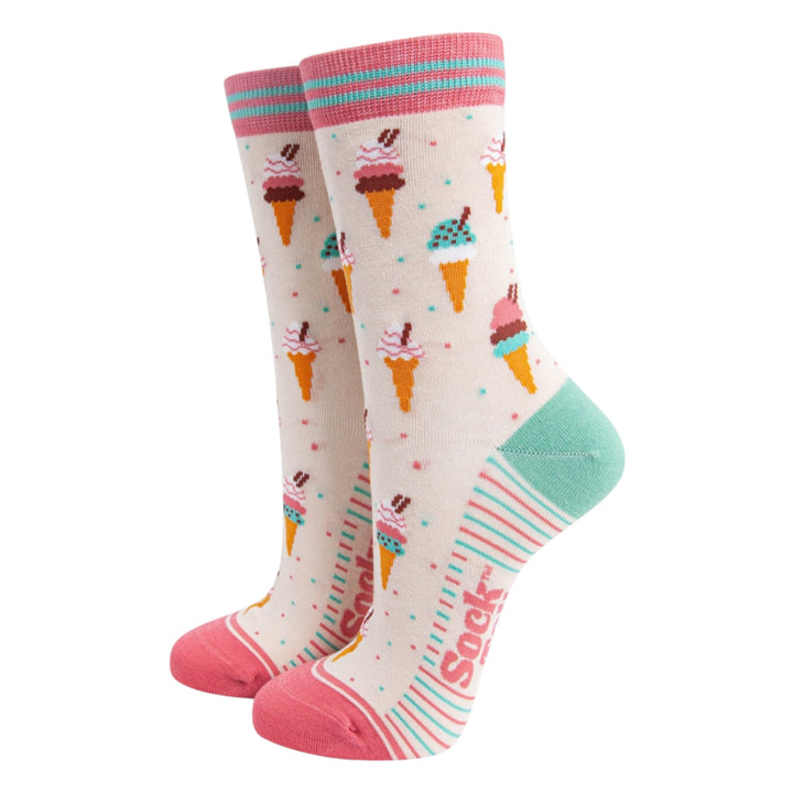 MSH Bamboo Ice Cream Cone Socks Cream