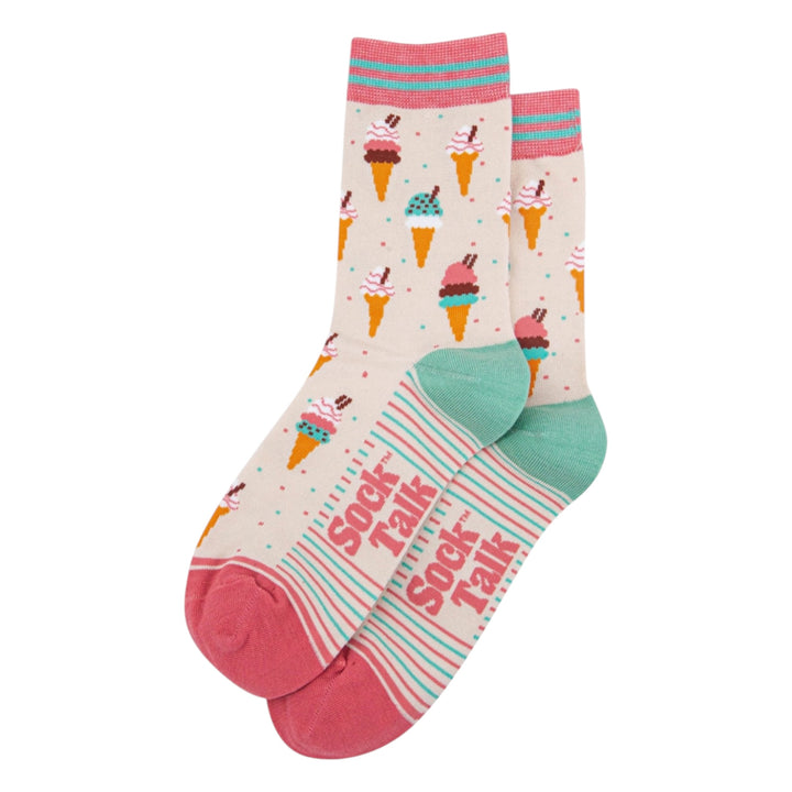 MSH Bamboo Ice Cream Cone Socks Cream