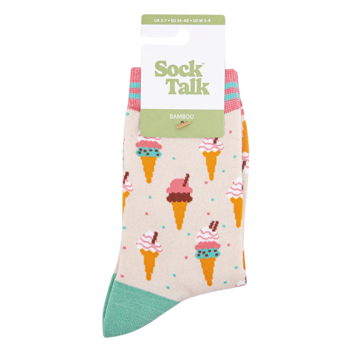 MSH Bamboo Ice Cream Cone Socks Cream