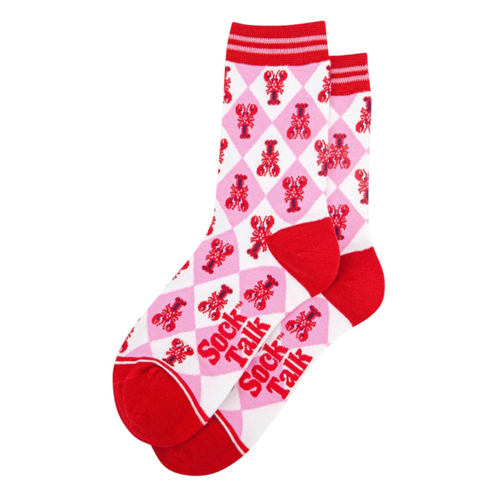 MSH Bamboo Lobster Checkerboard Print Socks Red/Pink