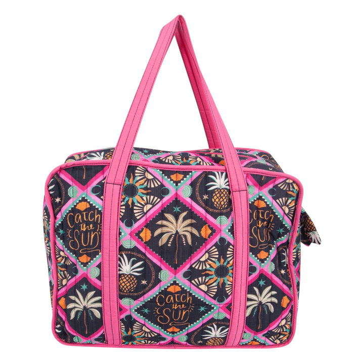 MSH Pineapple Print Double Handle Tote Bag Black