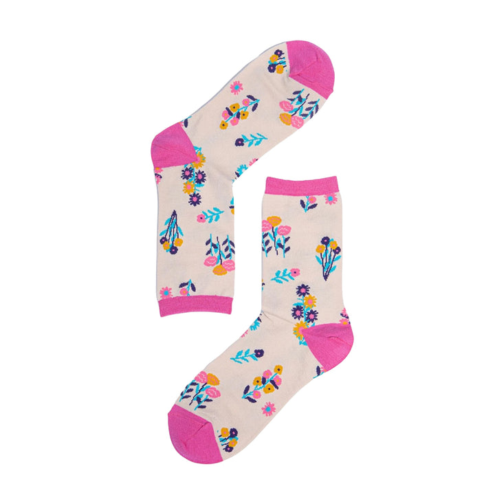 MSH Floral Print Bamboo Socks Multicolour