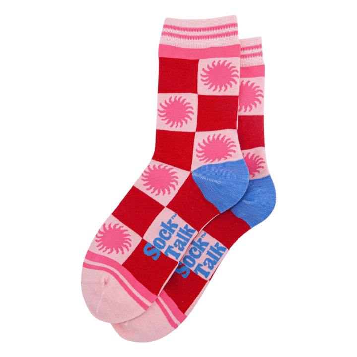 MSH Bamboo Sun Checkerboard Socks Red