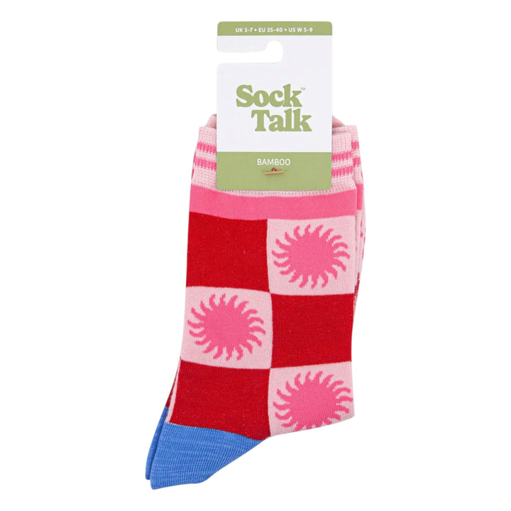 MSH Bamboo Sun Checkerboard Socks Red
