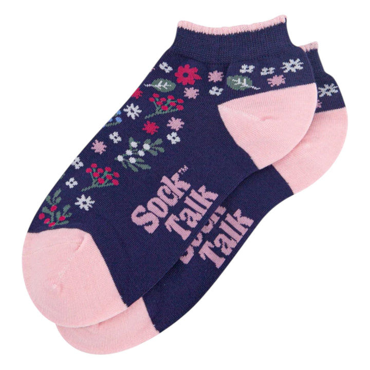 MSH Bamboo Wildflower Trainer Socks Navy