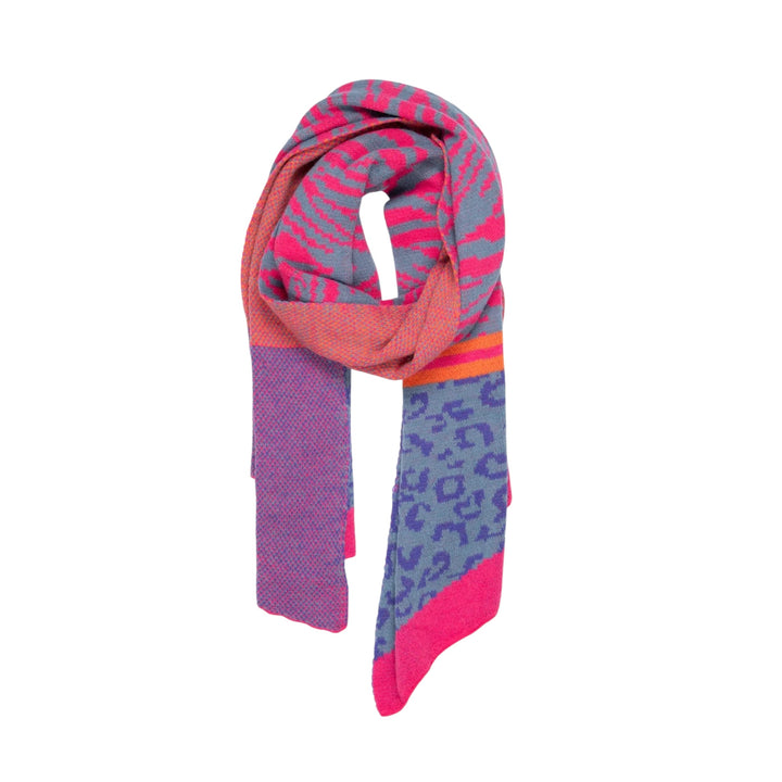 MSH Mara Heavy Weight Scarf Blue and Fuchsia