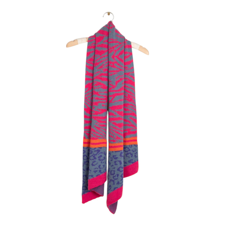 MSH Mara Heavy Weight Scarf Blue and Fuchsia