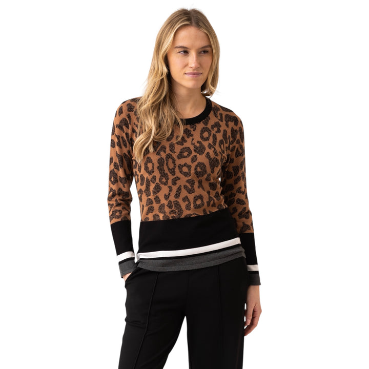 Marble Animal Print Sweater Tobacco