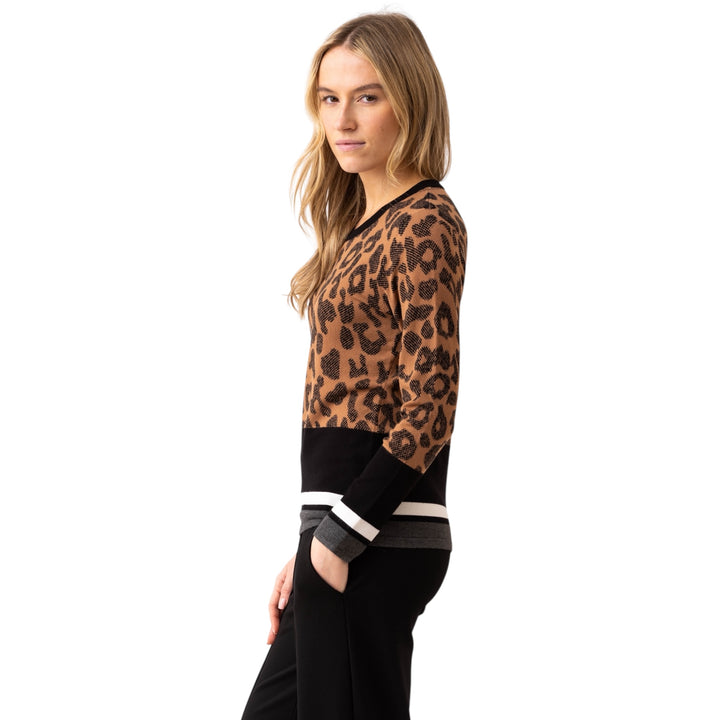 Marble Animal Print Sweater Tobacco