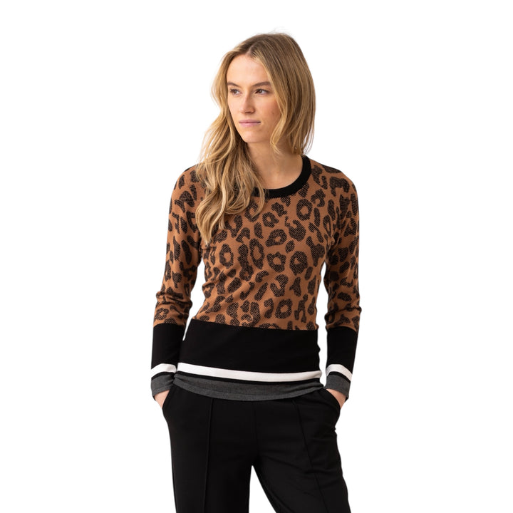 Marble Animal Print Sweater Tobacco