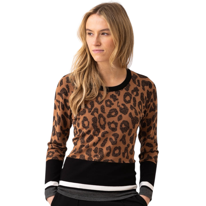 Marble Animal Print Sweater Tobacco