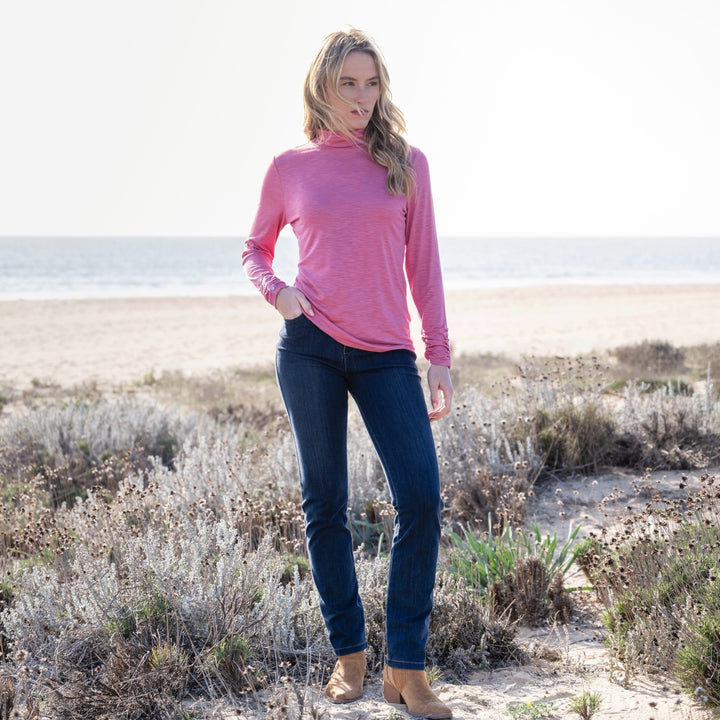 Marble High Neck Top Pink