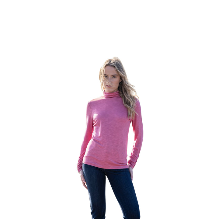 Marble High Neck Top Pink