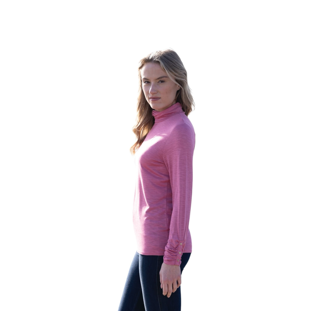 Marble High Neck Top Pink