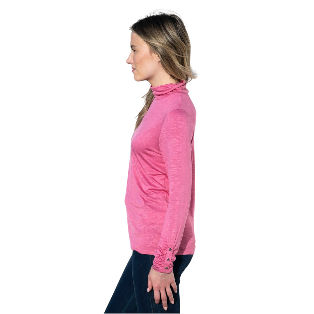 Marble High Neck Top Pink