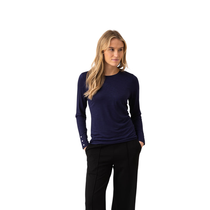 Marble Round Neck Top Navy