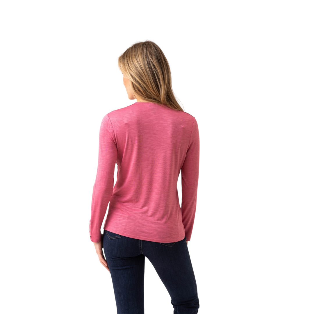 Marble Round Neck Top Pink