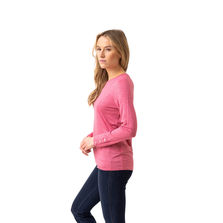 Marble Round Neck Top Pink