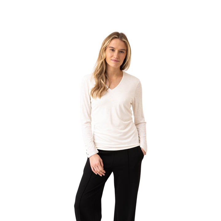 Marble V Neck Top Ivory
