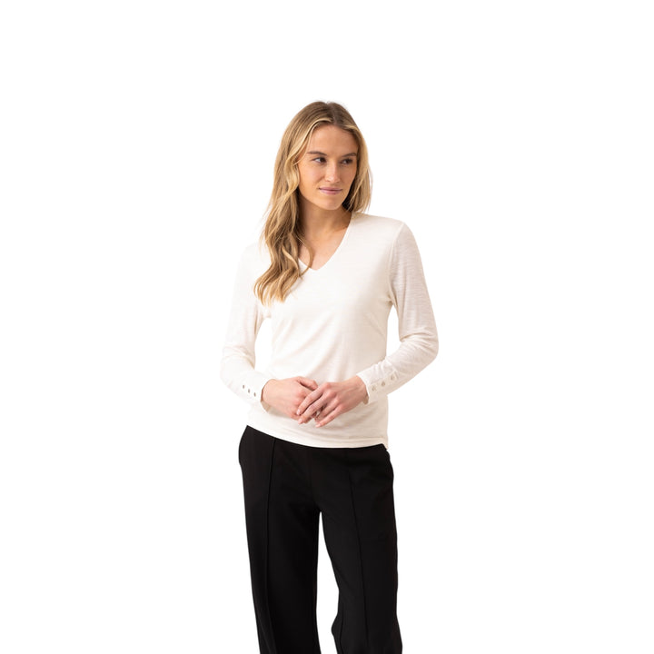 Marble V Neck Top Ivory