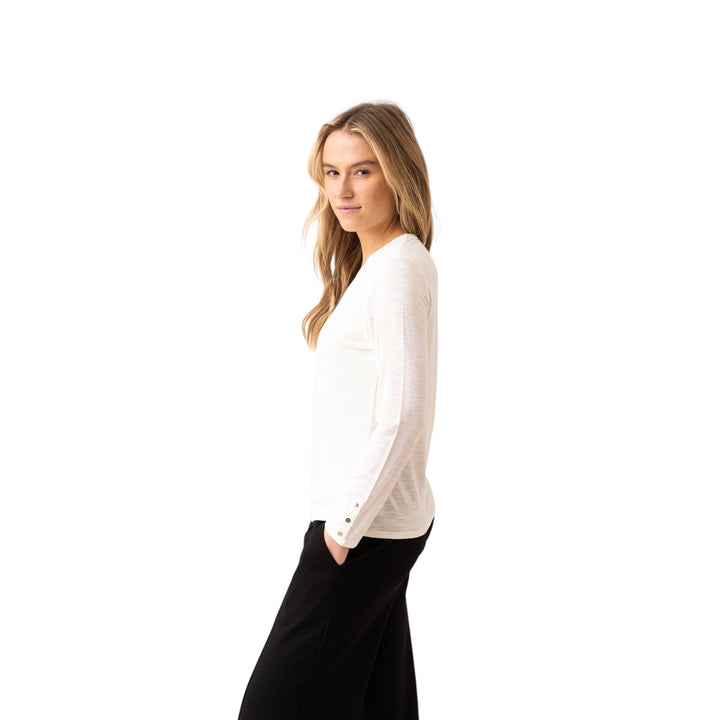 Marble V Neck Top Ivory