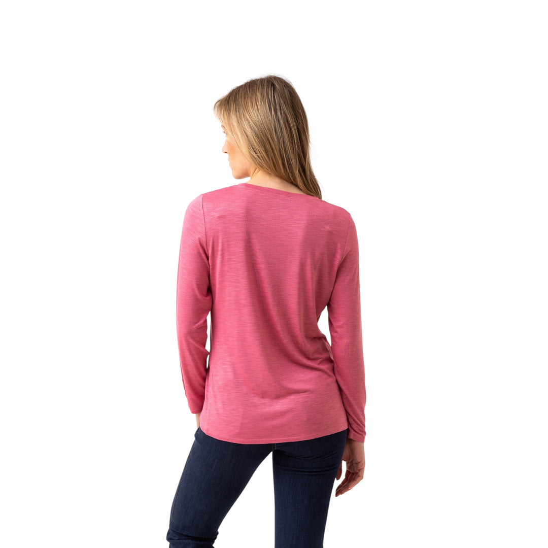 Marble V Neck Top Pink