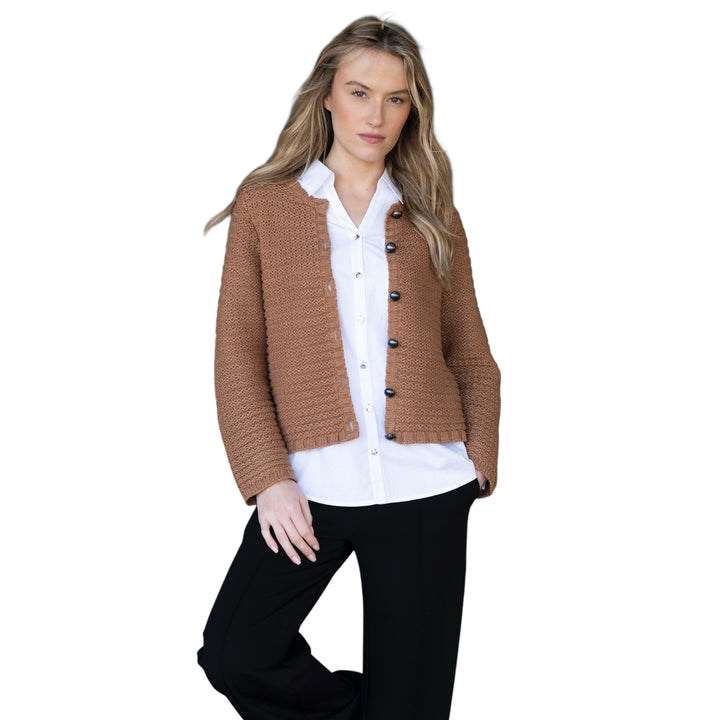 Marble Chunky Knit Cardigan Tobacco
