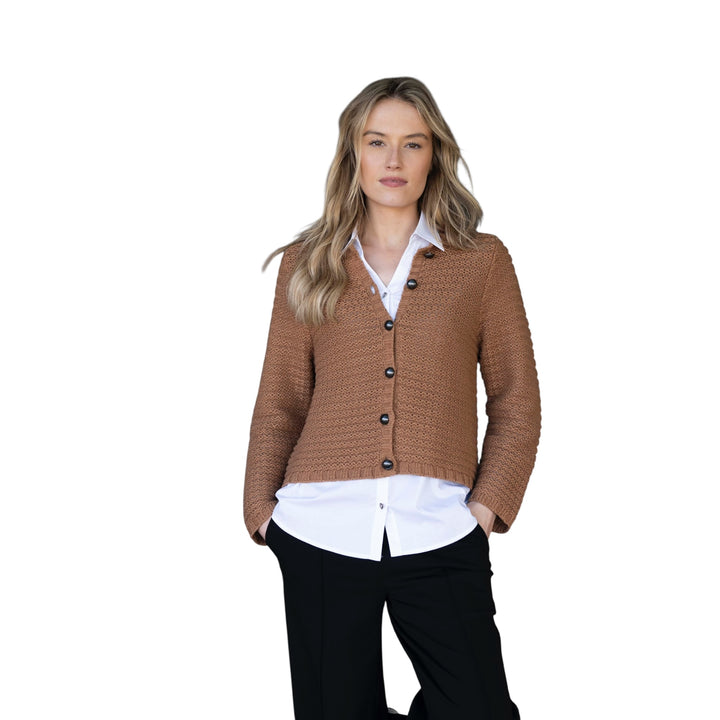 Marble Chunky Knit Cardigan Tobacco