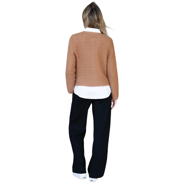 Marble Chunky Knit Cardigan Tobacco