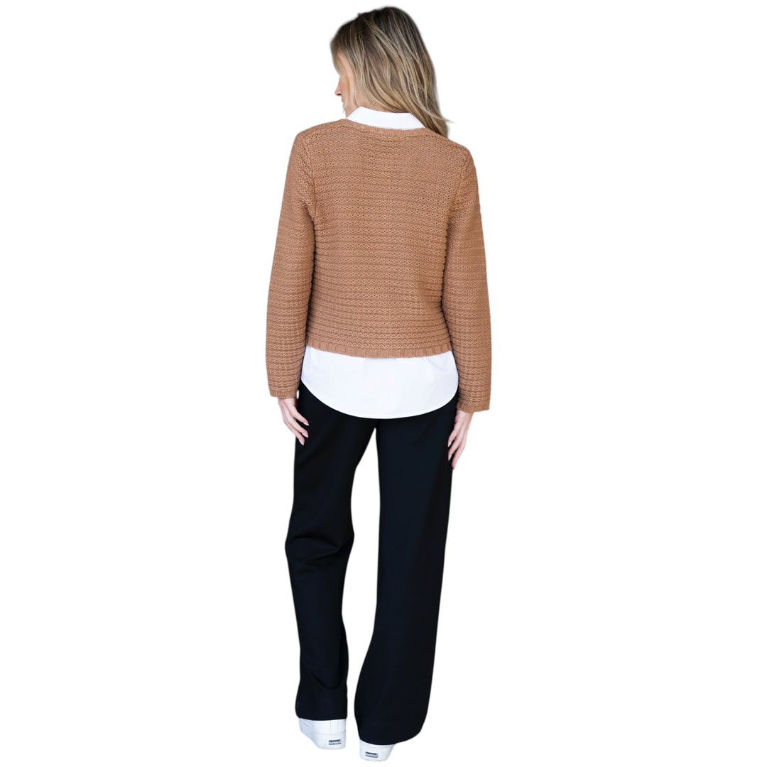 Marble Chunky Knit Cardigan Tobacco