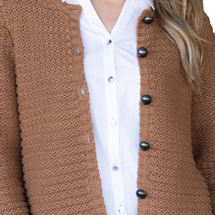 Marble Chunky Knit Cardigan Tobacco