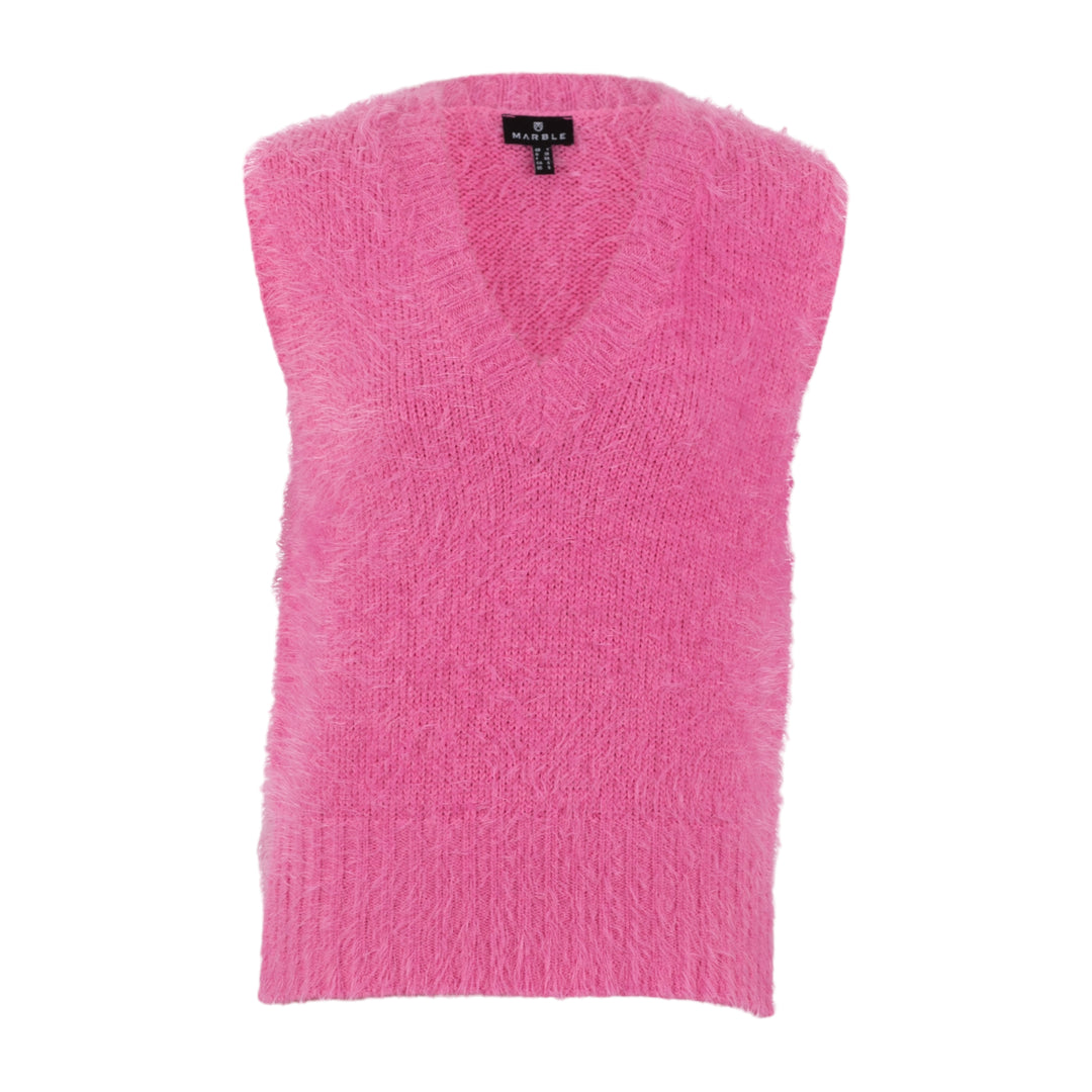 Marble-Fleece-V-Neck-Sleeveless-Sweater-Pink-7140-207