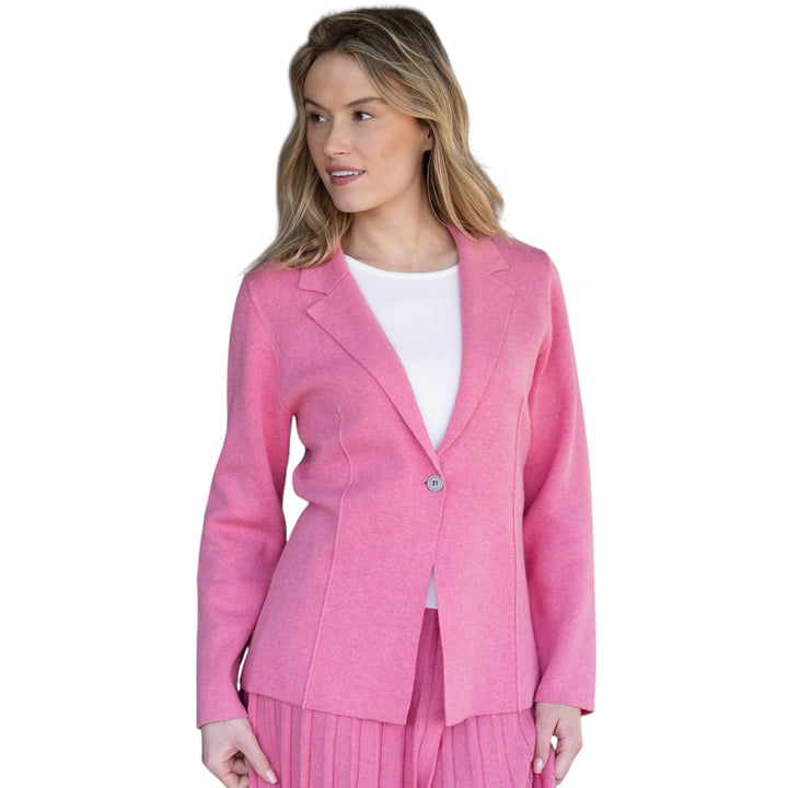 Marble Knitted Blazer Pink