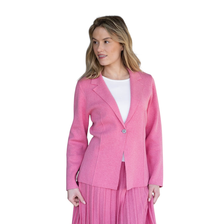 Marble Knitted Blazer Pink