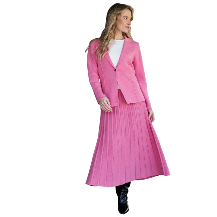 Marble Knitted Blazer Pink