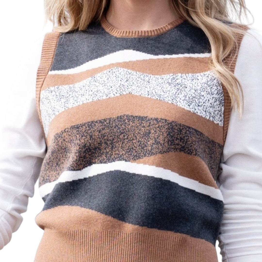 Marble Knitted Tank Top Tobacco