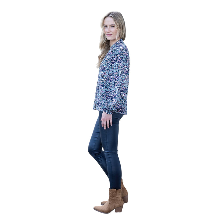 Marble Patterned Blouse Seafoam