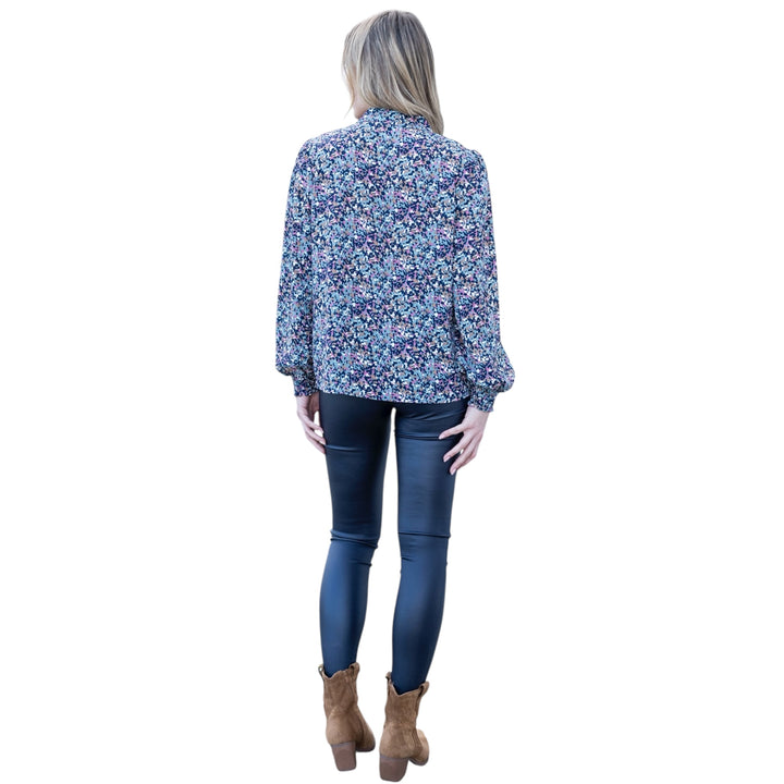 Marble Patterned Blouse Seafoam