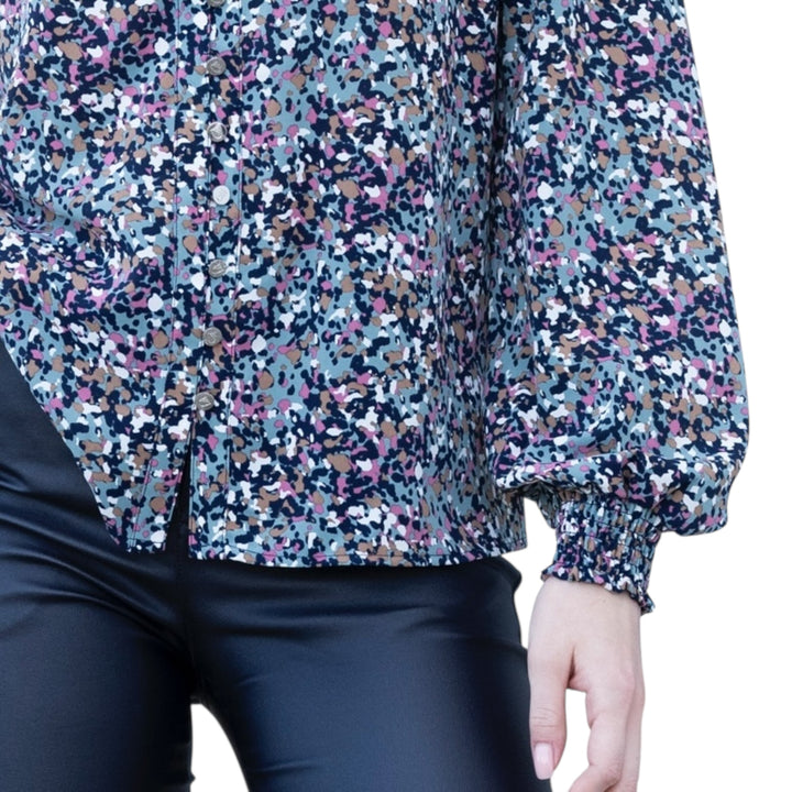 Marble Patterned Blouse Seafoam