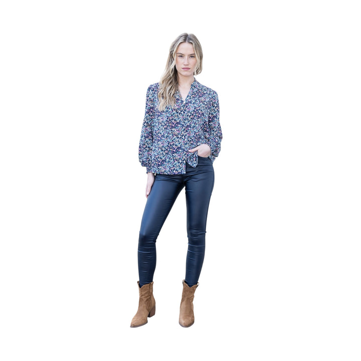 Marble Patterned Blouse Seafoam