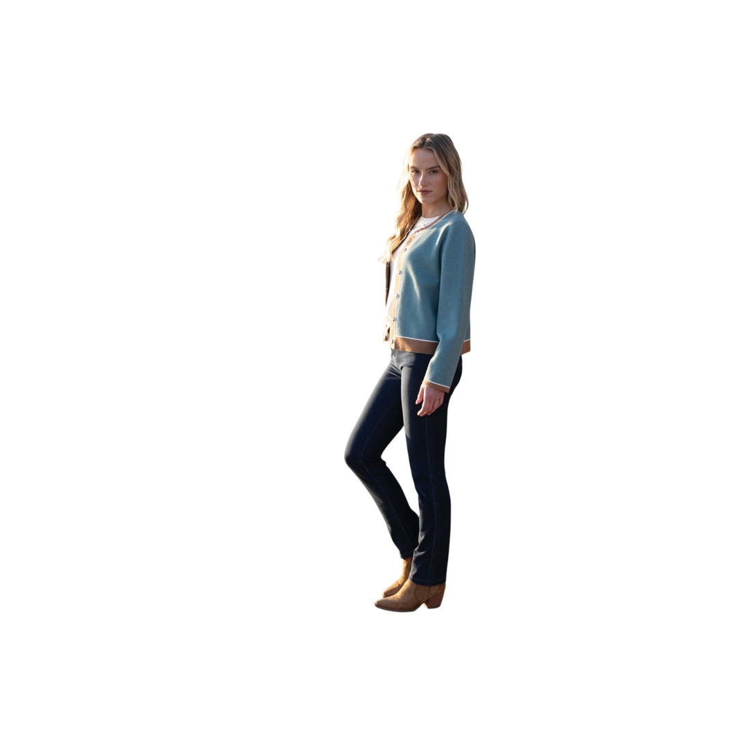 Marble Two Tone Cardigan Seafoam