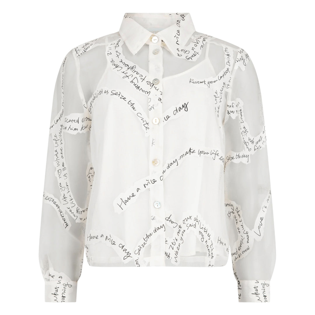Noen Sheer Printed Shirt Cream