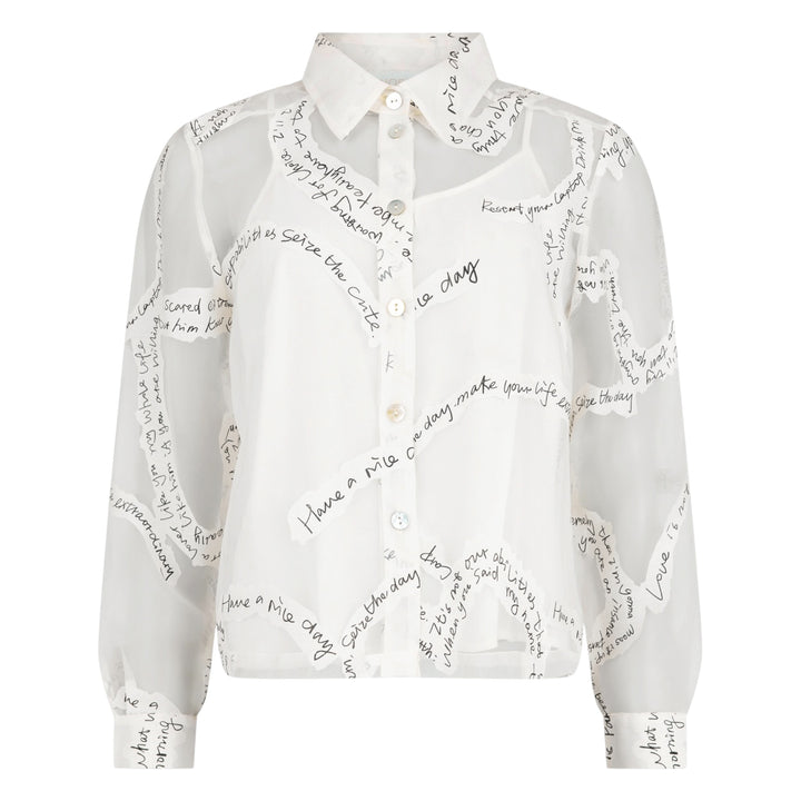 Noen Sheer Printed Shirt Cream