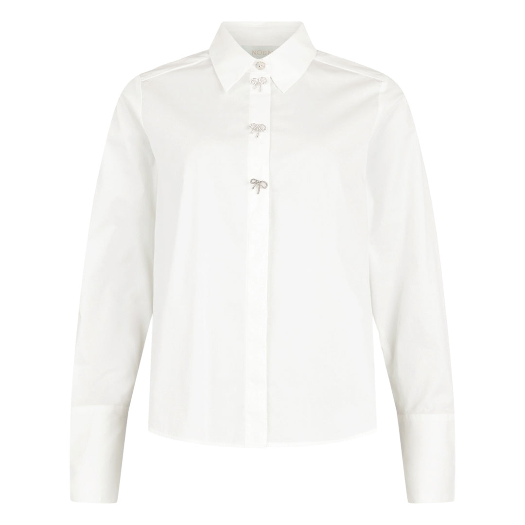Noen Shirt with Bow Buttons Cream