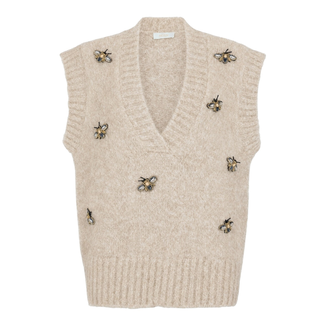 Noen Slipover with Bees Light Taupe