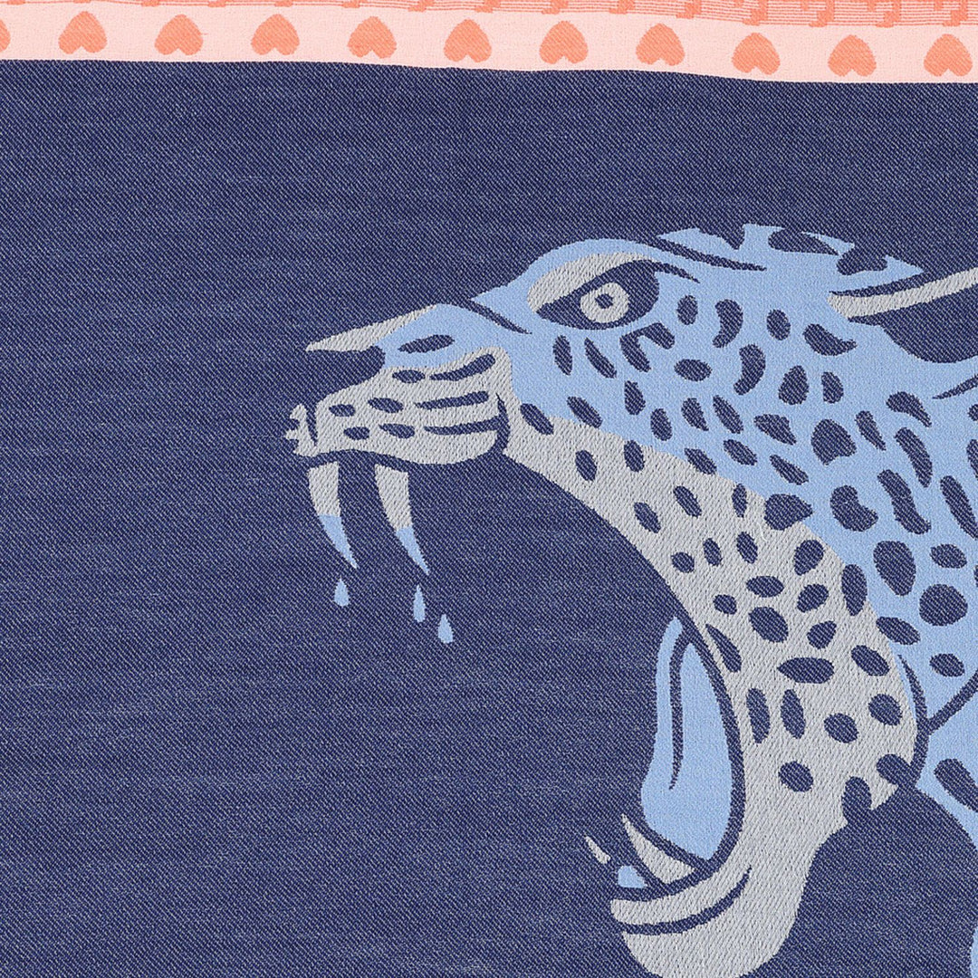 Ombre London Leopard Scarf Orange and Blue